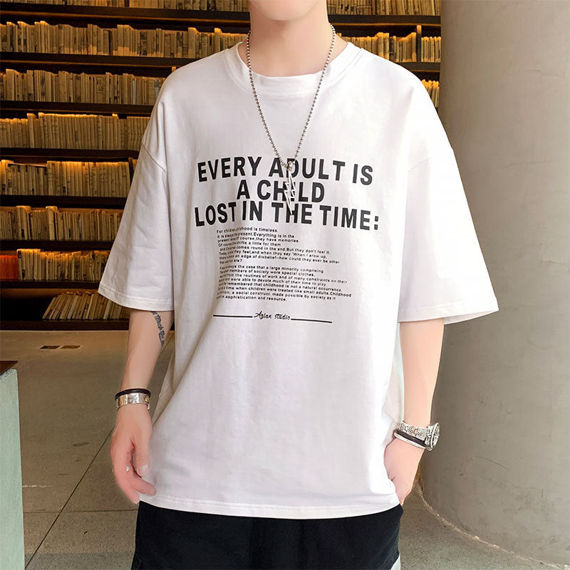 Hong Kong Fashion Brand Hip Hop Cotton Half-Sleeve Base Shirt