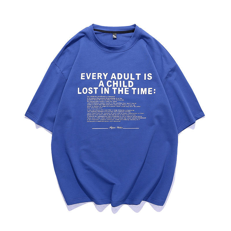 Hong Kong Fashion Brand Hip Hop Cotton Half-Sleeve Base Shirt