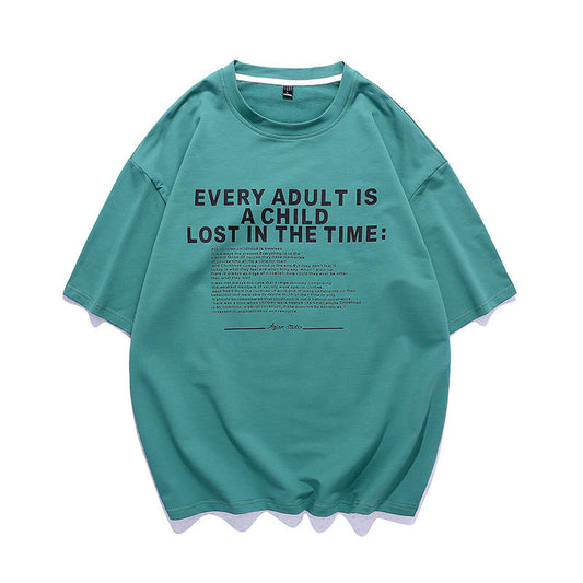 Hong Kong Fashion Brand Hip Hop Cotton Half-Sleeve Base Shirt