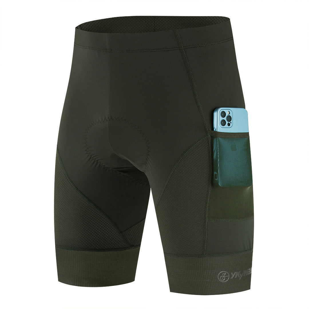 Breathable Sweat Absorbing Cushion Men's Solid Color Bicycle Pants
